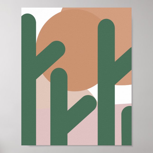 Poster Plantas de Cacto Altos Arte de Parede Boêmia (Frente)