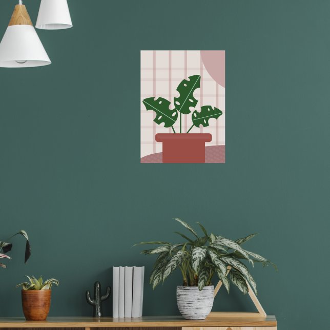 Poster Plantas Monstera Cuja Moldura É Design boêmica (Sala de Estar 1)