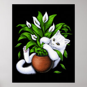 Poster Plantas para gatos e cascas