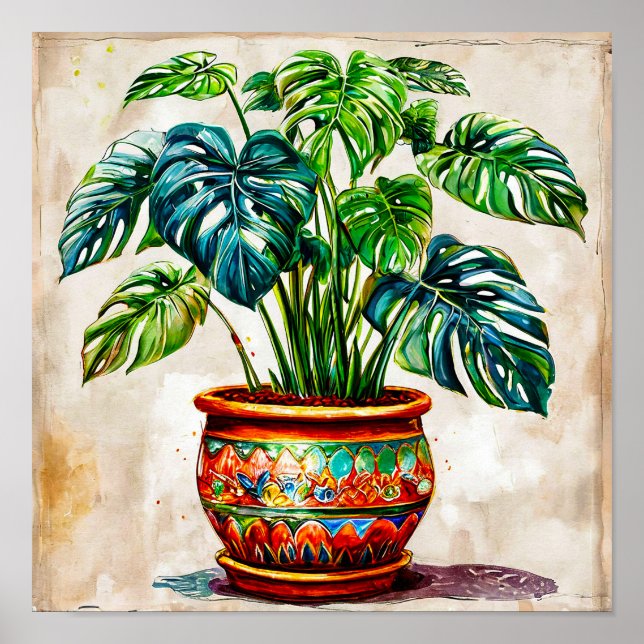 Poster Plantas tropicais de Monstera (Frente)