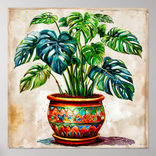 Poster plantas tropicais Monstera