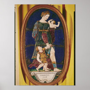 Poster Plaque depicting Charity, Limousin, 1559