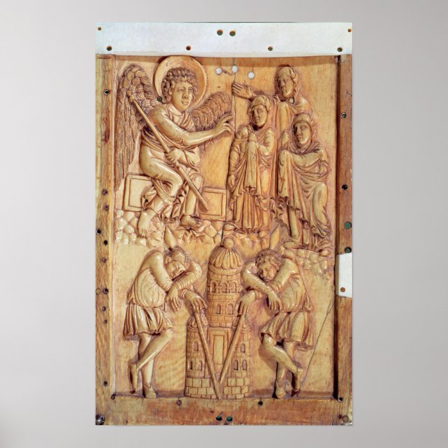 Pôster Plaque retrata a Santa Mulher no Túmulo (Frente)