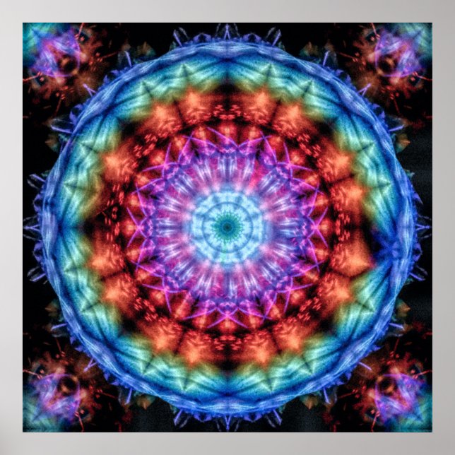 Poster Plasmagoria - Psychdelic Tie Dye Mandala (Frente)