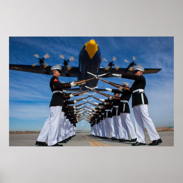 Poster Plataforma de Drill Silencioso do Marine Corps (Frente)