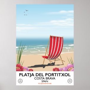 Poster Platja del Portitxol, Costa Brava, Espanha