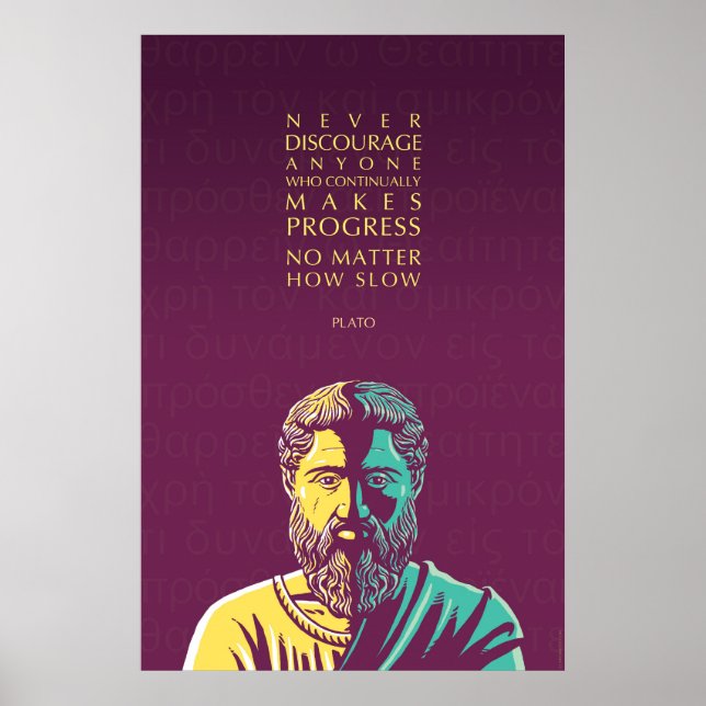 Poster Plato quote: Progress (Frente)