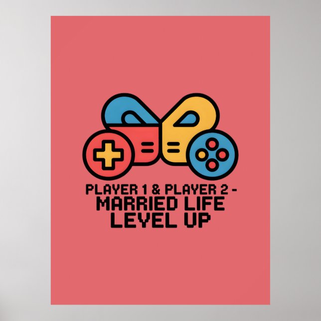 Poster Player 1 & 2 Married Gamer (Frente)