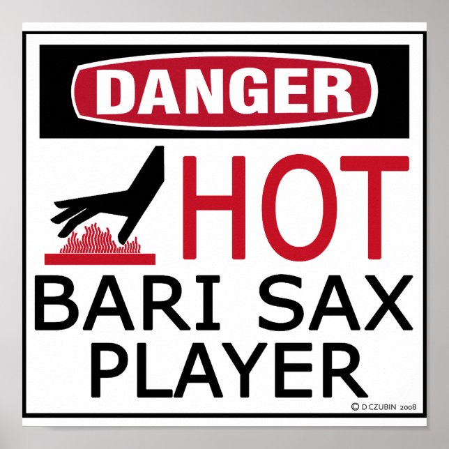 Pôster Player de Sax Bari Quente (Frente)