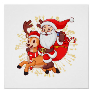 Pôster **"Playful Santa Claus Design – Fun and Festive Ch