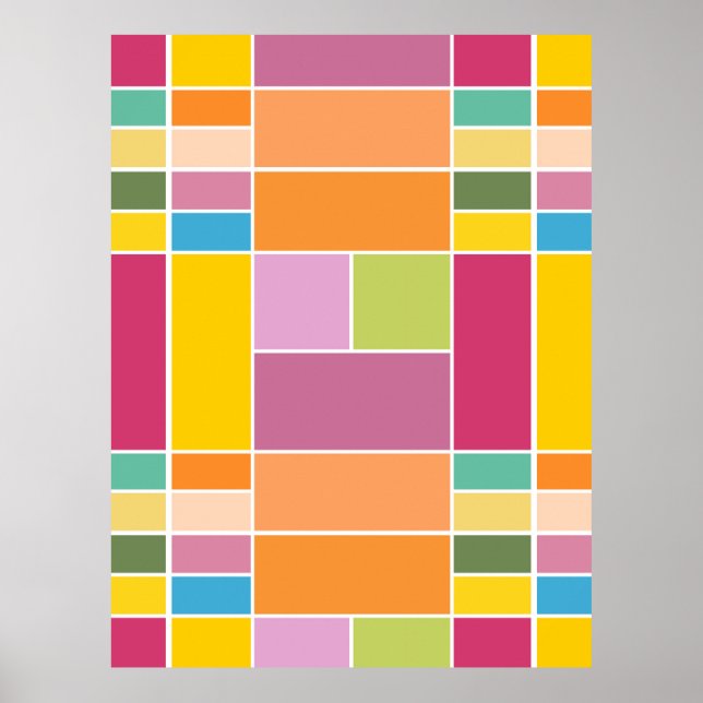 Poster Playful Springtime Geometric Blocks (Frente)