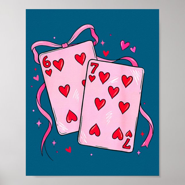 Poster Playing Cards Valentine 6 7 Boys Girls Valentine S (Frente)
