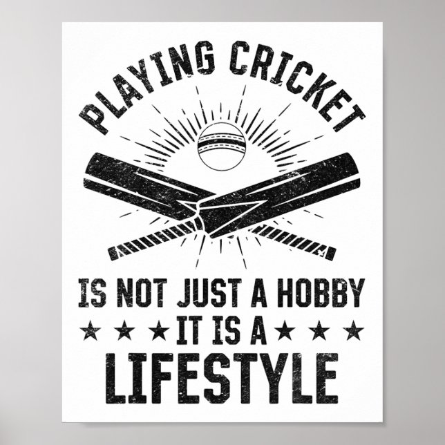 Poster Playing Cricket Is Not Just A Hob  (Frente)