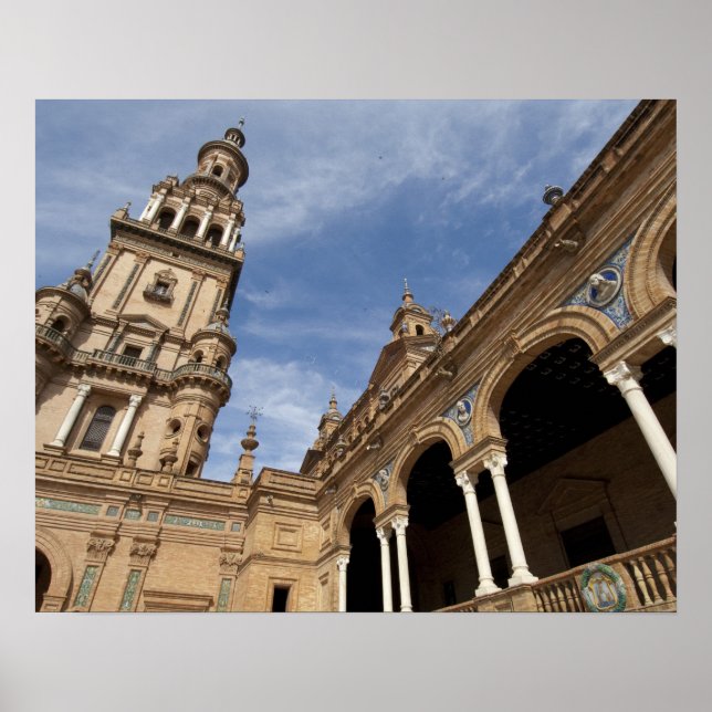 Poster Plaza de Espana, Sevilha, Andaluzia, Espanha (Frente)