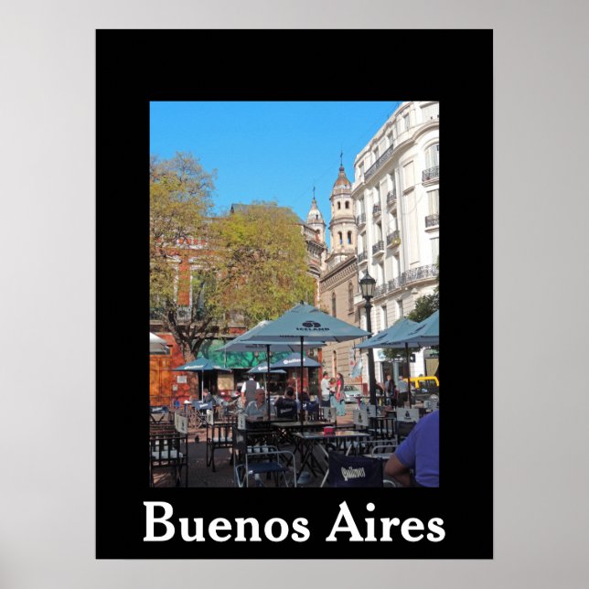 Poster Plaza Dorrego em uma tarde tranquila - Buenos Aire (Frente)