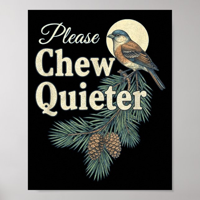 Poster Please Chew Quieter Christmas Funny Novelty  (Frente)