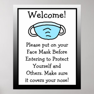 Poster Please Put On Your Face Mask Sign