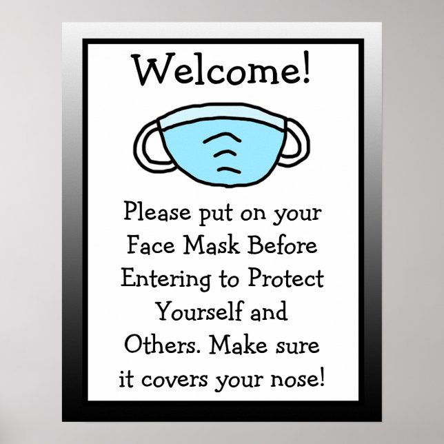 Poster Please Put On Your Face Mask Sign (Frente)