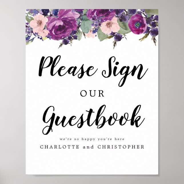 Poster Please Sign Our Wedding Guestbook 8x10 Sign (Frente)