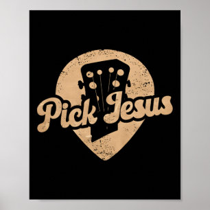 Poster Plectro de Violão Jesus Música Pastor Feliz Páscoa