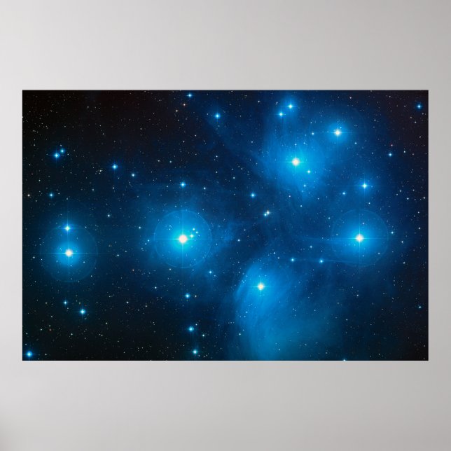 Poster Pleiades Astro Oujda asterisco de estrelas azul (Frente)
