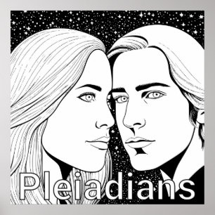 Poster Pleiadianos Altos Extraterrestres Mulheres e Homen