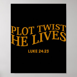 Poster Plot Twist Ele Vive Páscoa Engraçada Cristã Tod