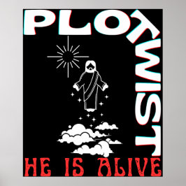 Poster Plot Twist Ele Vive Páscoa Jesus Está Vivo Deus Am