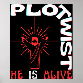 Poster Plot Twist Ele Vive Páscoa Jesus Está Vivo Deus Am