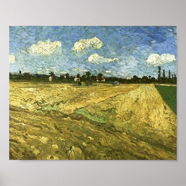 Pôster Plowed Field, pintura de arte Van Gogh (Frente)