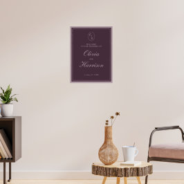 Poster Plum Old Money Wedding Welcome Sign