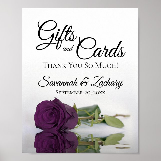 Poster Plum Purple Rosa Classy Gifts & Cards Sinal de Cas (Frente)