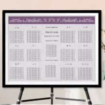 Plum Sating Table Number-Alphabeorder