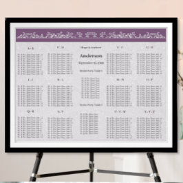 Poster Plum Sating Table Number-Alphabeorder