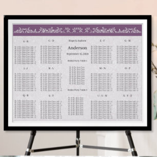 Poster Plum Sating Table Number-Alphabeorder