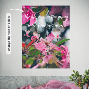 Poster Plum Tree Branch with Pink Flowers