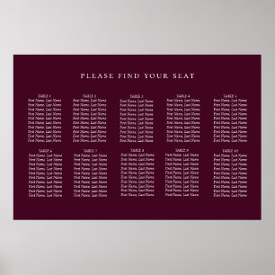 Poster Plum Wine Purple Wedating Chart, minimalista
