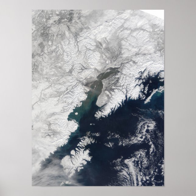 Pôster Pluma de cinzas do Monte Redúvida, no Alasca (Frente)