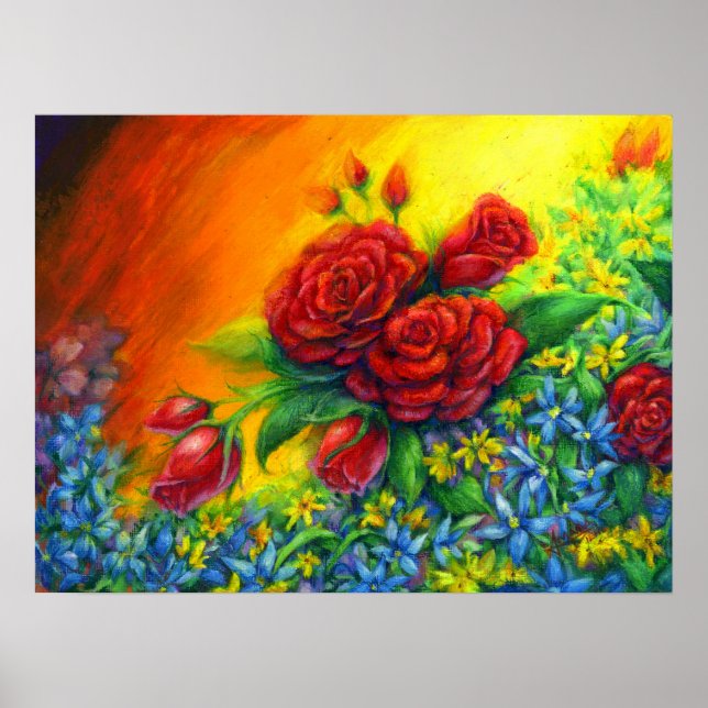 Poster Plumagem de rosa (Frente)