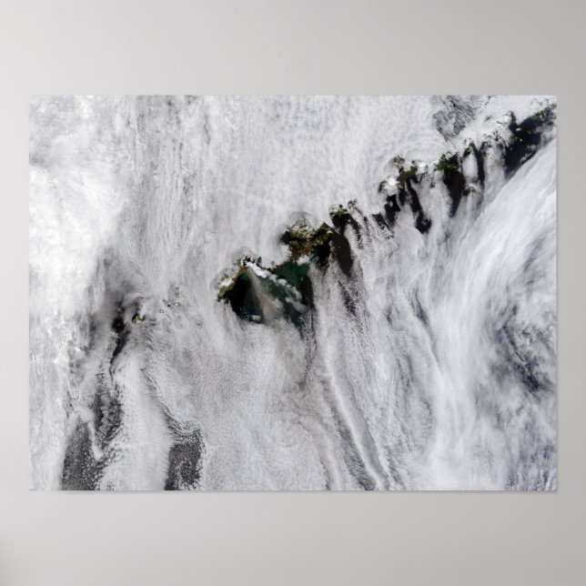 Pôster Plumas do vulcão Okmok, Ilhas Aleutas (Frente)