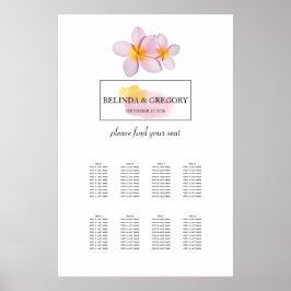 Poster Plumeria Tropical Frangipani - Gráfico de Casament