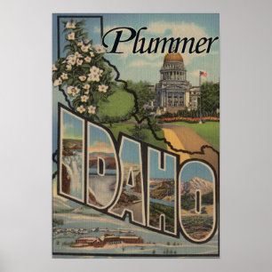 Poster Plummer, Idaho - Large Letter Scenes