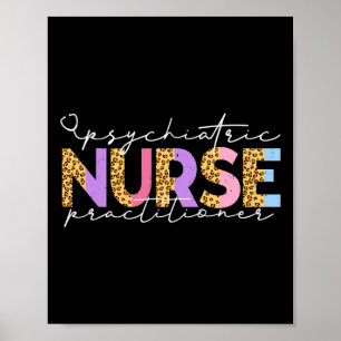 Poster Pmhnp Enfermeira Cute Psiquiátrica Leopardo