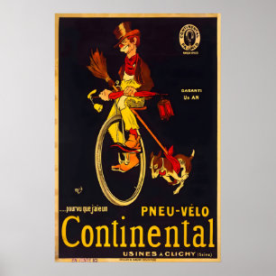 Poster Pneus Continental Paris 1900 CARTAZ IMPRESSO A5-A1