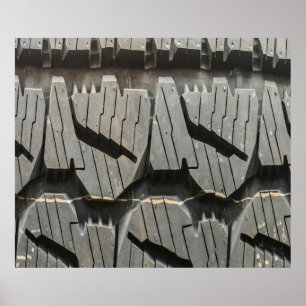 Poster Pneus velhos de automóveis Black Road