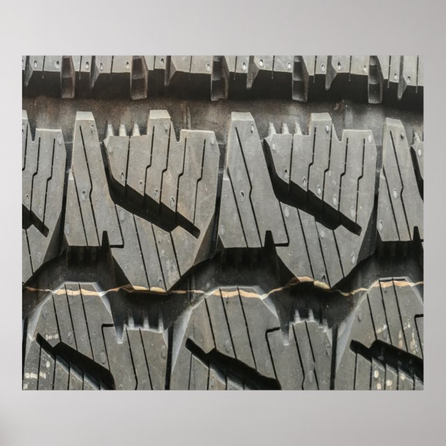 Poster Pneus velhos de automóveis Black Road (Frente)