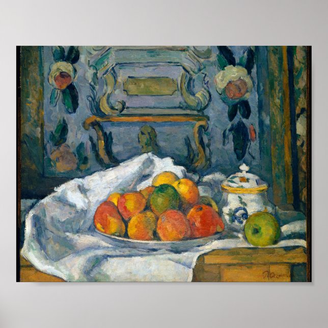 Poster Pó de Maçãs Paul Cezanne Famosa Artes Visuais Pos (Frente)