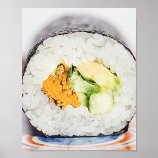 Poster Pó de sushi Peixe e arroz (Frente)