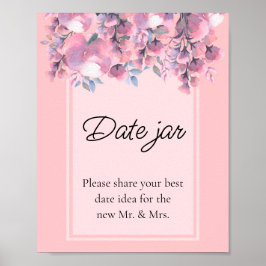 Poster Pó Floral Outonal Rosa Empoeirado jar de datas chá