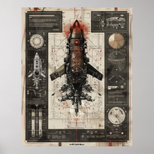 Poster Pó técnico de Esquemáticas Hiperreais Avançadas